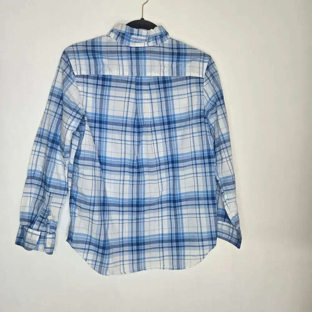 Ralph Lauren Boy Teen Tween Button Down Shirt Plaid Cotton School Basics Large